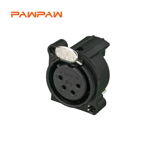 4-Pin XLR Female Receptacle ( NC4FAH) Vertical PCB Mount with Push-Lock Brass Contact 6A 50V for Audio/Video Devices
