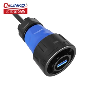 Cnlinko YM24 USB 3.0 Panel Mount Data Connector IP68 Waterproof Usb Female Connectors