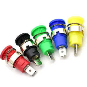 4mm Gold/Copper Banana Female Panel Mount Jack Socket Binding Post Max 32A 30V-600V Rating for Audio/Video Use 4mm Connectors