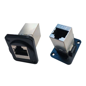 D-type RJ45 module CAT6 with shielded network cable socket network cable extender double head direct data connector