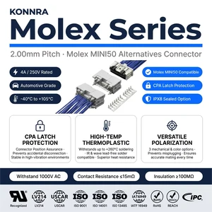 Molex Mini50 Alternatives Connector Konnra Kr2021 Similar 34824 Pigtail 4 Pin 0.5mm Car Stereo Terminal Ctx50 Substitute Crimp