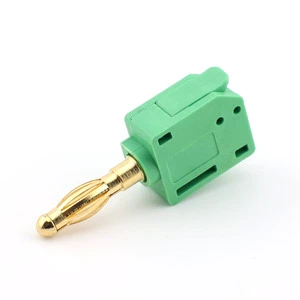 4mm Banana Plug Gold-plated High Current Quick Connect Solderless Terminal Kuishen Green Copper & Stainless Steel Factory Direct