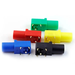 Amass Brand Model 24.245 4mm Safety Banana Jack Pure Copper 90 Degree Right Angle PCB Panel Mount Socket Tip Connectors