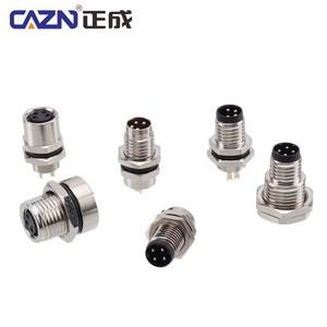 Screw M8 Socket Solder Type Male And Female 3 4 5 6 8 Pins Front Mount Circular Receptacle Connector Plug