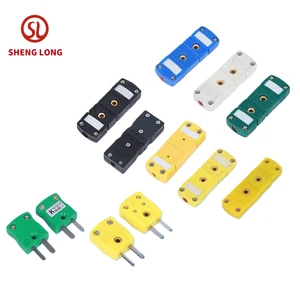 Stainless Steel Thermocouple Plugs With Molded Cable Clamp K-M/F T/J/C/N/U/R Type K Connector Thermocouple Plug And Socket