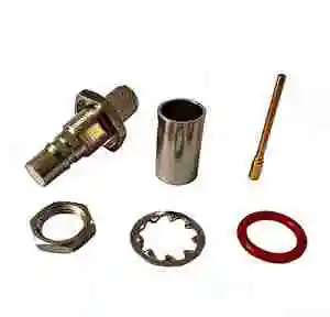 QMA RF Coaxial Brass Connector QMA-C-KY4 Straight Male/Female with Nut-mounted Fixing Mechanism