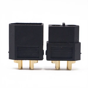 Amass XT60U Black Connector, Gold-Plated Male Female Rectangular Banana Plug For RC Model, Factory Direct OEM Service