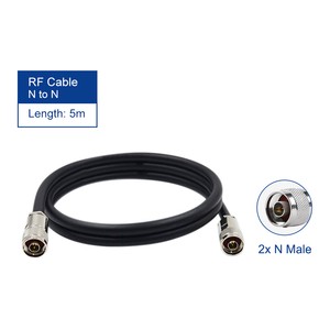 High Quality RFLink RG60 Communication Coaxial Cable 50 Ohm Low Loss 2 N-Male Connectors Solid Copper Conductor Data Transmit