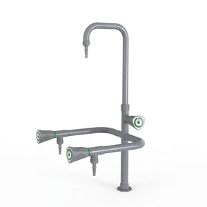 Three-way Laboratory Faucet with Rubber Tubing Connectors 3 Outlets for School and Hospital Use