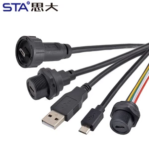 Micro Waterproof Usb 2.0 Connector Type c Data Wire Male Female Circular Socket Plug Pcb Mini Micro Usb Cable Adapter Connector
