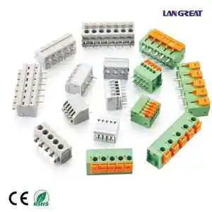 UL CE Certified PCB Spring Terminal Block 2-24 Pole Tool-Free Push Button Type Wire To Board Connector 5.0mm 5.08mm 7.5mm Pitch