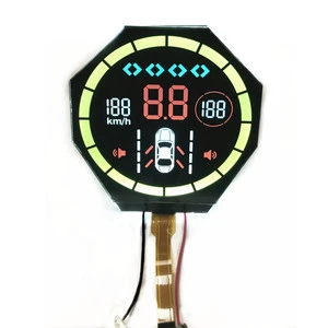 Custom VA Black Round Segment LCD Display Yellow/Green/Red/ Color LCD