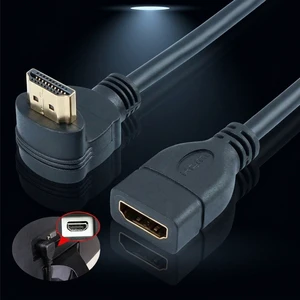 Right Angle HDMI Extension Cabel Male to Female 90 Degree Adapter High Speed 4K HDTV Monitor Projector TV Extender Cord