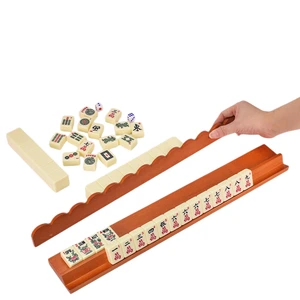 Large Size 17 Inch Wooden Professional American Mahjong Racks Pushers for Oversized Tiles Modern Design Casino Gambling Poker