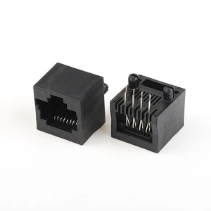 5222-A 8P8C JACK H13.0mm No Ear PBT BLACK Gold Flash Socket Multi-Port Ethernet RJ45 Internet Connector Connector Accessories