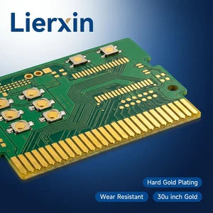 Hard Gold PCB Custom Electroplated Hard Gold Finger Edge Connector Wear Resistant 30u inch Gold Plated Keypad Probe Test Board