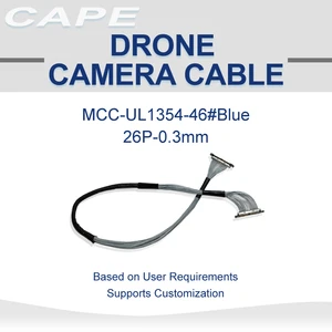 Custom Cable Assembly Camera Cable MCC-UL1354-46# Blue 26P-0.3mm PVC Insulated Tinned Copper FFC Wire Harness Custom Length
