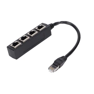 RJ45 Ethernet Network Expansion Splitter PC Internet 1 to 4 Plug Connector Parts RJ45 Ethernet Network Extension Cable Splitter