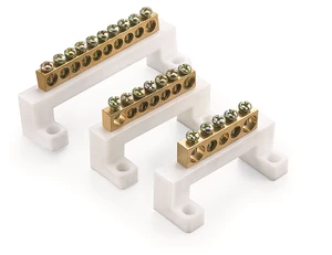 Busbar Terminal 10 Holes Connector Terminals Brass Wire Screw Grounding Terminal Block