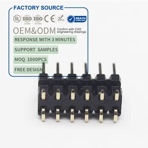 Factory Right Angle Pin Header 1.27mm 2mm 2.54mm Pitch And Female Header Connector