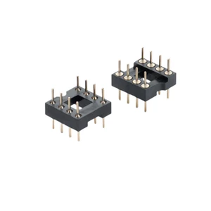 Customized J&L Gold-Plated Male Double Row 14-Pin 2.54mm Pitch Mount PCB Connector Pin IC Socket Solder Type High Sockets ICs