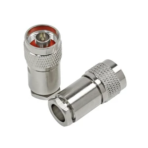 High Quality N Plug Male RF Coaxial Connector 50ohm Impedance 0-6GHz Frequency Clamp for LMR400 RG214 RG213 RG8 Communication