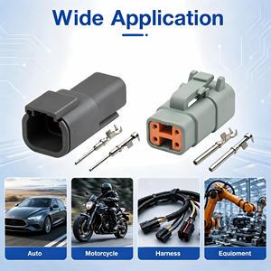 DTM06-4S/DTM04-4P 4 Pin Gray Waterproof & Dustproof, Resist High Pressure Connector For Light/Heavy Duty Truck
