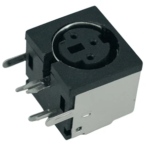 HX Factory Direct 3pin Black S Terminal Mini Din Female Base Iron Shell Keyboard Socket Right Angle Din Connector
