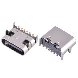TYPE-C USB Jack Female Connector C-type Connector Plug Pcb 6 Pin 24pin Smt Usb-c Type c Connector 16p Usb c Female Usb Connector