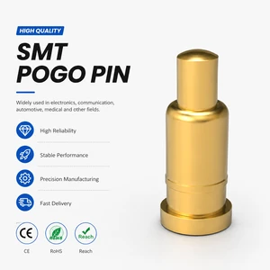 Precision 2A 5A High Current Gold Plated Brass Spring Loaded Pogo Pin Connector SMT DIP PCB Mount Battery Contact Pogo Pin