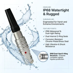 OEM Custom IP68 Waterproof Dustproof FGG.1K 2 Pin Hermetic Socket IP68 Waterproof Circular Connector For Marine Electronics