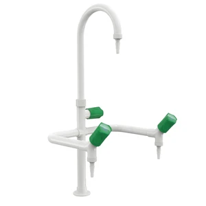 Three-way Laboratory Faucet with Rubber Tubing Connectors, 3 Outlets