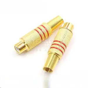 High-End Audio Connector RCA Plug Male Female Gold Plugs for Car Audio Video Amplifiers Copper Directly Supplied Manufacturer