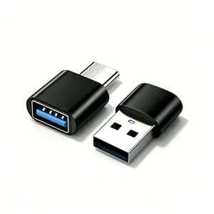 USB C to USB 2.0 Female Converter Adapter and USB 2.0 Male to USB C Female OTG Adapter for Data Transmission 2Pack Aluminum