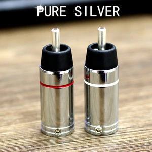 RCA Pure Silver YIVO XSSH HIFI Audio & Video Male Plug Connector with Silver Plated Brass Housing 5.5/8.5/10.5mm Hole Options