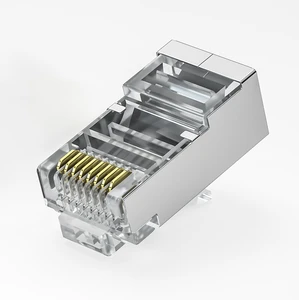 High Quality Shielded Cat5e 8P8C RJ45 Ethernet Connector Pure Copper Gold Plated Pass Through Best Brand Cat6 Fast Connecteur