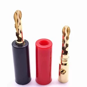 High Quality PVC Plastic Shell 4mm Banana Plug Connector Brass 24K Gold-plated