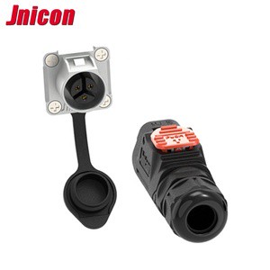 Jnicon MJ16 Waterproof IP67 Power Signal Connector 2-5 8-Pin Panel Mount 10A Max Current Durable PA66 Metal Connectors