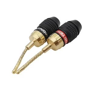 Gold-plated 2mm Banana Plug Connectors Braided Wire Flex Pins Bananas Male Plugs Connector for Spring Speaker Terminals