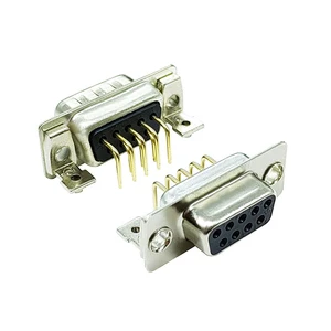 Right Angle Male Female 9Pin 9-Pin DB9 DSUB PCB Mount Type Connector 90 Degree Dual Row 9 Pin 9P D-SUB Socket