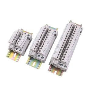 Nylon PA66 Copper/Brass Electrical Terminal Block Universal UK Terminal Block UK2.5B~95N Feed Screw Din Rail Terminal Block