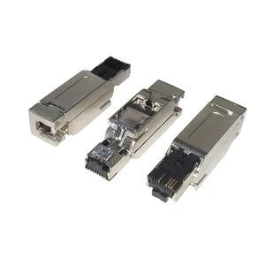 SVLEC Metal Housing RJ45 Industrial Connector IP20 Waterproof Shielded 4P/8P Cat5e/Cat6 Field Termination Ethernet Plug