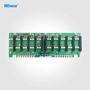 MIWIN OEM Factory 10 Card Direct Plug-in GPU Backplane 11 PCIe 5.0 X16 Slot Expansion Board11 Slots ODM PCIE GPU Backplane