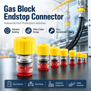 Blqd EBK Gas Block Endstop Connector Transparent Quick Seal Plug for Micro Duct Telecom System Cable Conduit