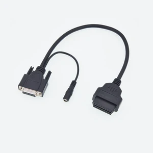 Car 16Pin OBD2 Female to DB15 15Pin Adapter OBD 2/II to DB/D-sub 15 Pin Connector DC Plug Diagnostic Cable