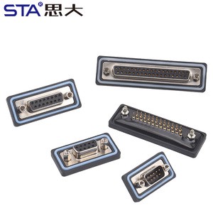EDB25 44pin IP67 Waterproof Connector Curved Male Female Socket Straight Solder/PCB Connector DB5W5/DB9W4/DB13W3/DB17W2/21W1