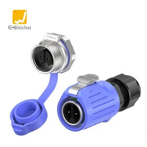E-Weichta Industrial Connector LP16 Blue Female Panel Mount 10A IP68 Waterproof 2-9 Pin Power Aviation Plug 250V Copper Alloy