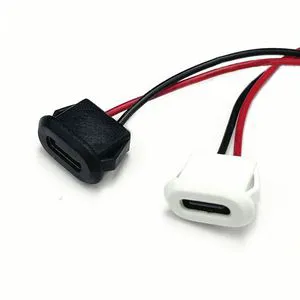 Micro USB Type AB Female Connector 2 Pin Adapter with Card Buckle Charging Port ROHS Compliant PCB Application White Black