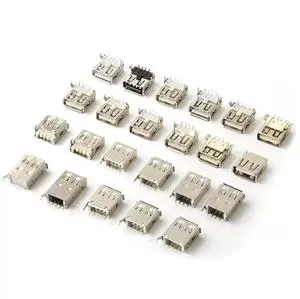 5 PIN Micro Usb Connector U254-051N-4BH83-F1B Micro USB Type B Connector Stainless Steel case Female Charging Port Connector