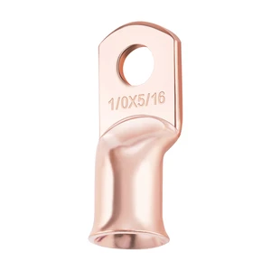 1/0 AWG*1/4 Welding Cable Bare Copper Eyelet Lug Wire Lugs AWG Ring Terminals Heavy Duty Copper Crimp Lugs